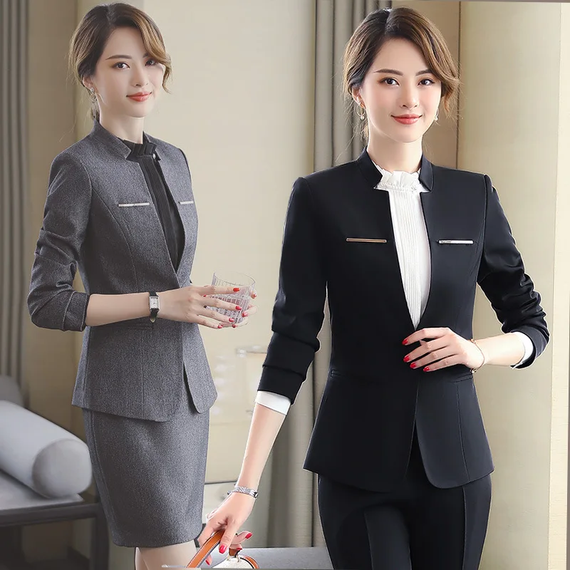 Formal Pantsuits Women Professional Spring Autumn Business Work Wear Trousers Set Career Interview Blazers Plus Size 5XL