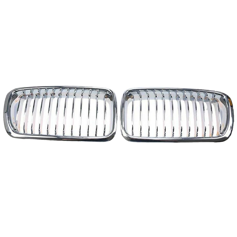 1Pair Chrome Front Kidney Grill Grille For BMW 7-Series E38 730IL/735I/725Tds/728I/750I Sedan 1994-2001 Front Grill Grille Refit