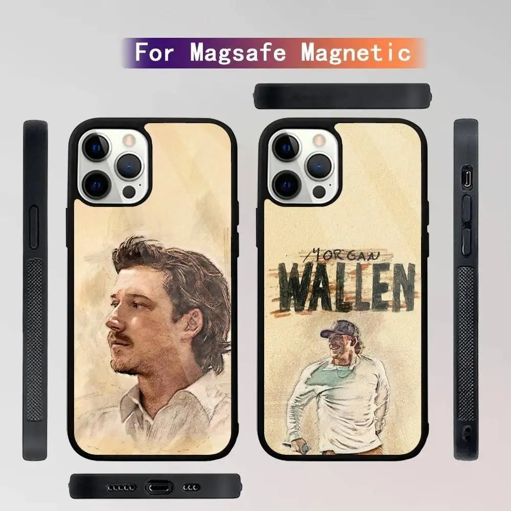 

Singer M-Morgan Wallen Phone Case For iPhone 16,15,14,13,12,11,Plus,Pro,Max Mini Magsafe Magnetic Wireless Charging