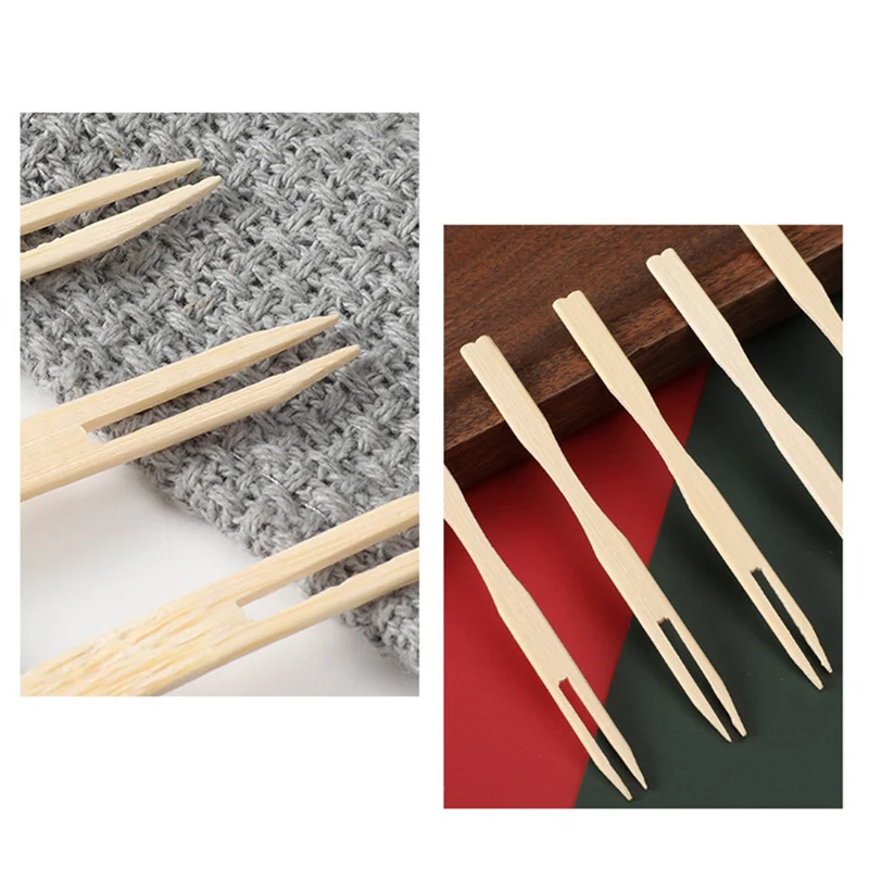 ABMO 1000 forchette per antipasti in bambù, mini forchette in bambù da 3,5 pollici, forchette in legno usa e getta, piccole plettri per alimenti alla frutta