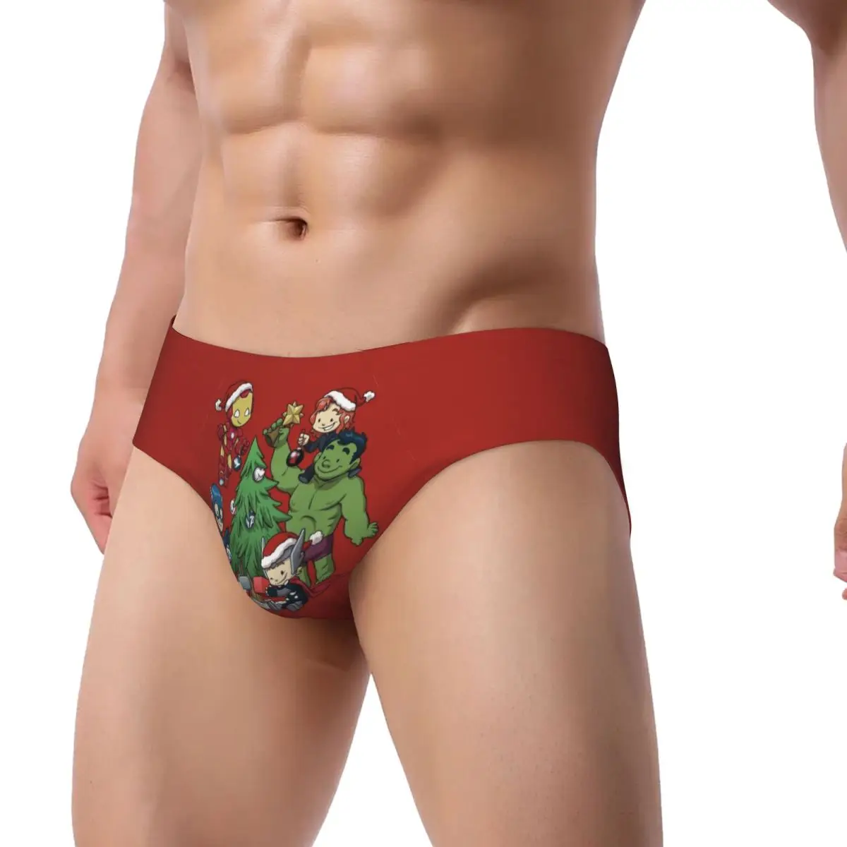 Custom Men Christmas Hulk Men Panties Stretch Briefs Underwear