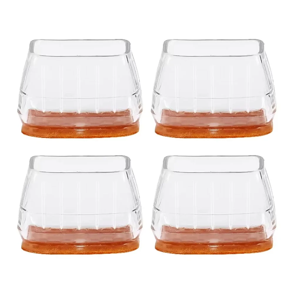 

4pcs New Thicked Chair Leg Protector Noise Prevention Floor Protector Scratch-proof Leg Cover Anti-Slip Chair Cap