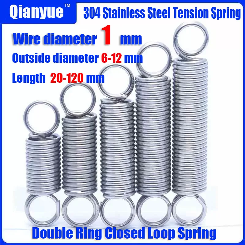 

Double Ring Closed Tension Spring,CS 1MM,304 Material, Middle Ear Tension Spring, Used for Control Valve Shock Absorber