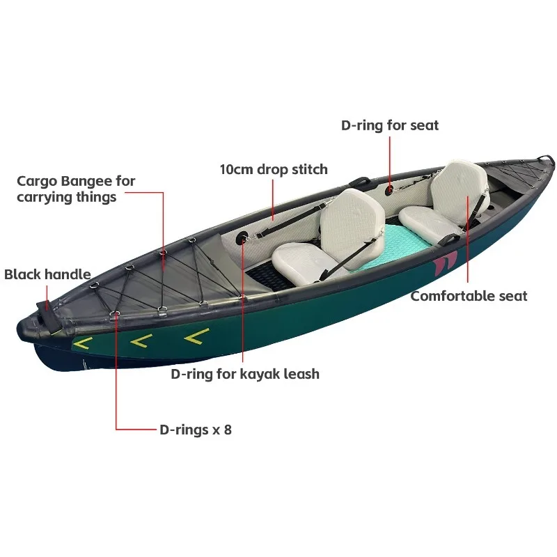 تصميم جديد لقارب كاياك قابل لل - مراجعة Fishing Kayak Inflatable وسعره