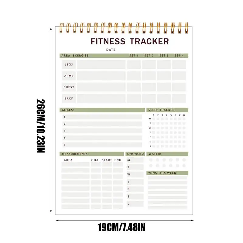 Agenda fitness quotidiana Localizzatore personale quotidiano di salute e benessere Robusto pianificatore di nutrizione e allenamento per donne e uomini per tracciare la palestra e