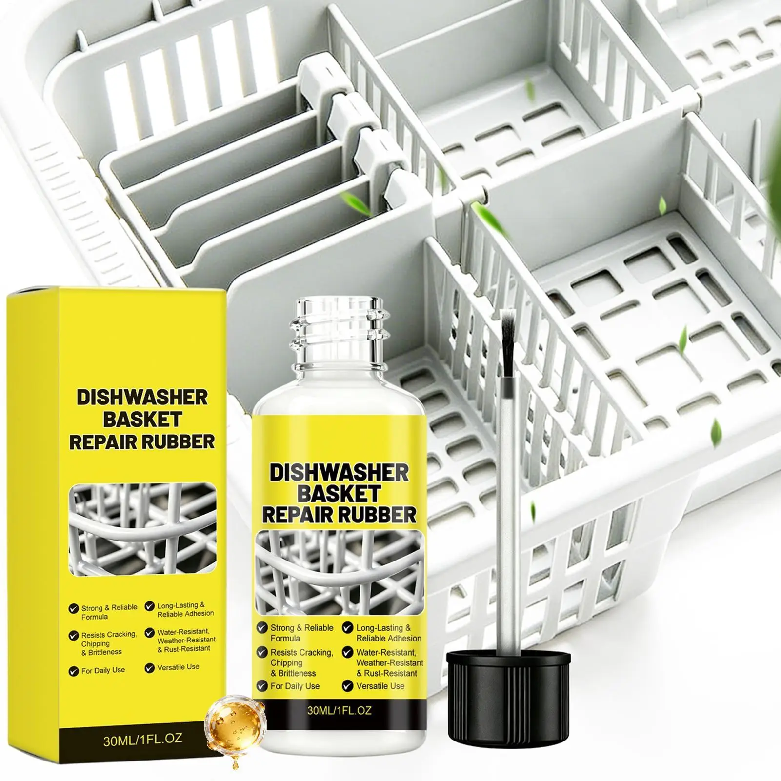 Dishwasher Repair Kit for Racks Rust 30ml Waterproof Paint Rubber Dishwasher Rack Repair Coating for Protection Restoration