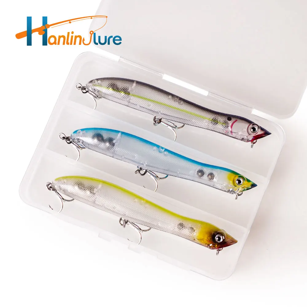 

3pcs/Box Topwater Pencil Popper Fishing Lure 12cm Floating Snakehead Artificial Hard Bait Walk the Dog Rattle Wobble Bass Tackle