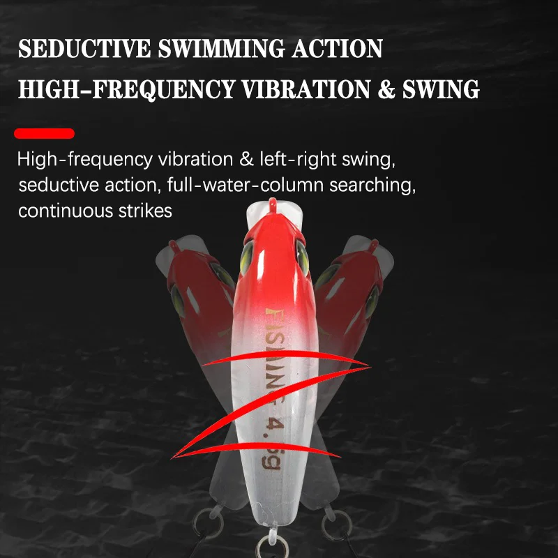 أسماك الصيد السحر 4.5 جرام 50 مللي متر Jerkbait Wobblers بطيئة اغطية المياه العذبة الاصطناعي الطعم الثابت باس سمك السلمون المرقط بايك الصيد المسار