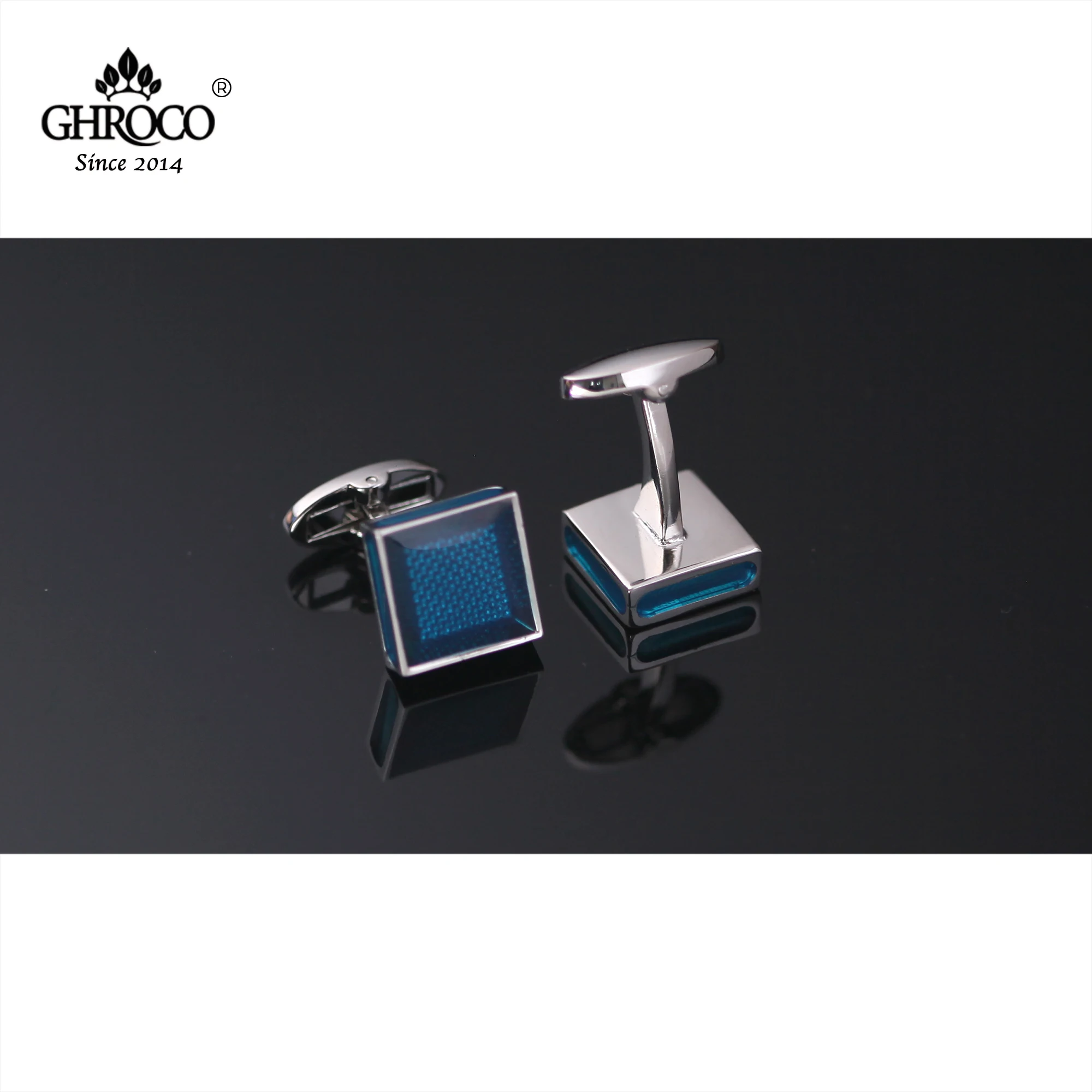 GHROCO High Quality Exquisite Blue Enamel French Shirt Cufflinks Fashion Luxury Gifts Business Men and Women Groomsmen Best-man