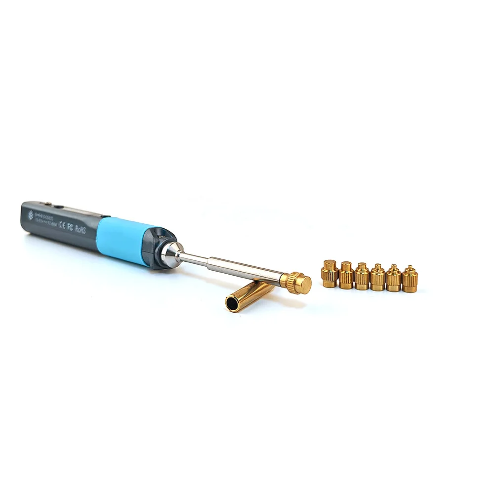 FMchip HS02A T245 Tip TS Thread Head Set Hot Melt Insert Soldering Iron Head M5 Screw Nut Brass Embedded Thread Insertion Kit