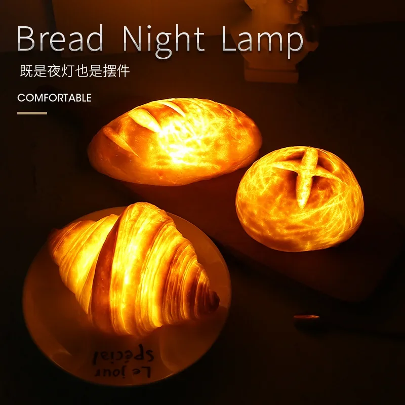 

LED Bread Lamp Croissant Pineapple Bag European Bag Night Light Atmosphere Living Room Room Decoration Creative Warm Gift Light