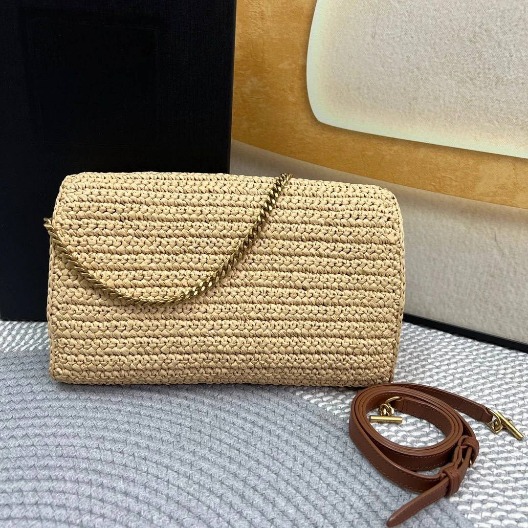 

Luxury Saddle Bag High Quality Straw Designer Bags for Women 2025 New Famous Ladies Wallet Brand Handbags 2025 Trend