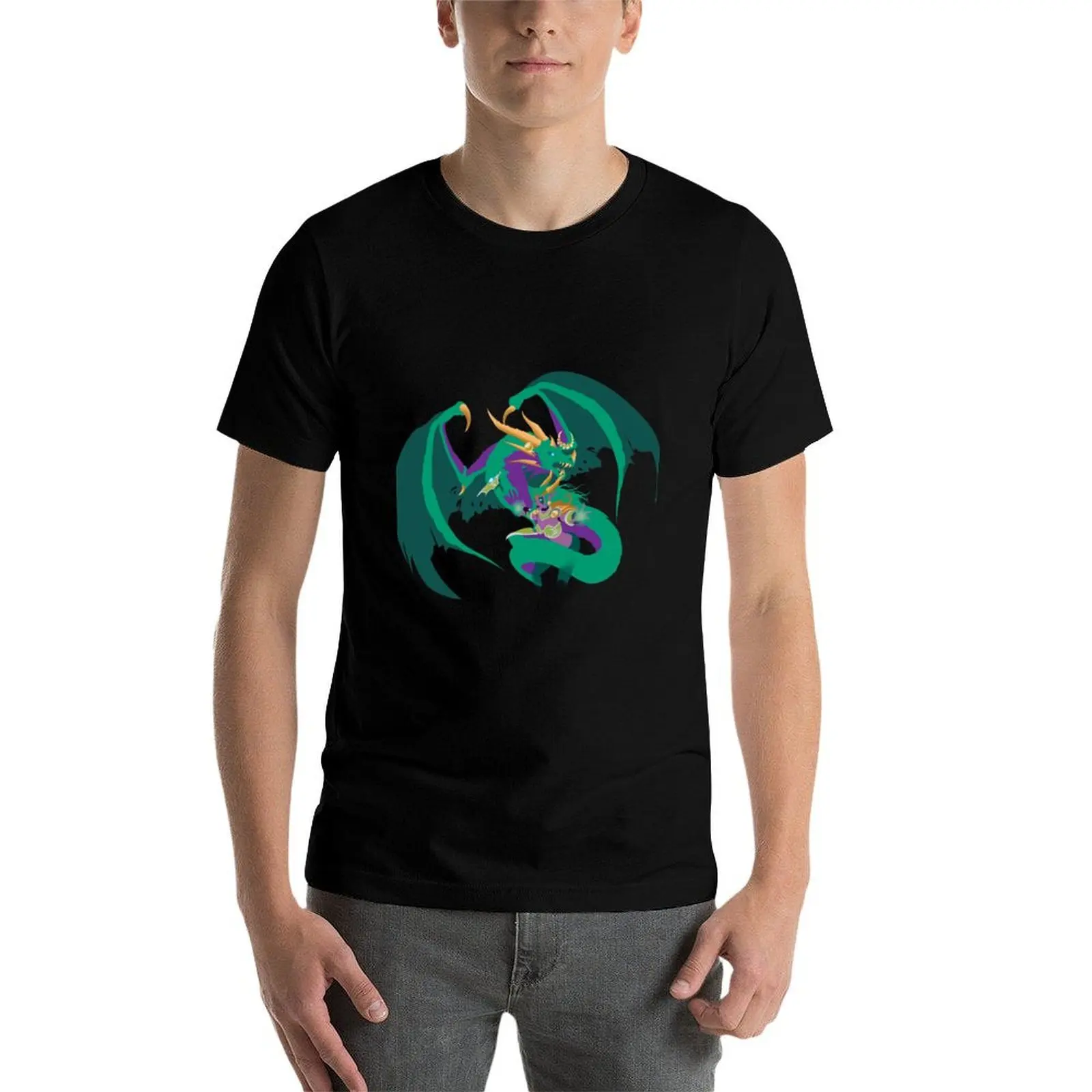 تي شيرت Ysera and her Dragon على شكل رجل تي شيرت مصمم قطن تي شيرت رجالي 100%