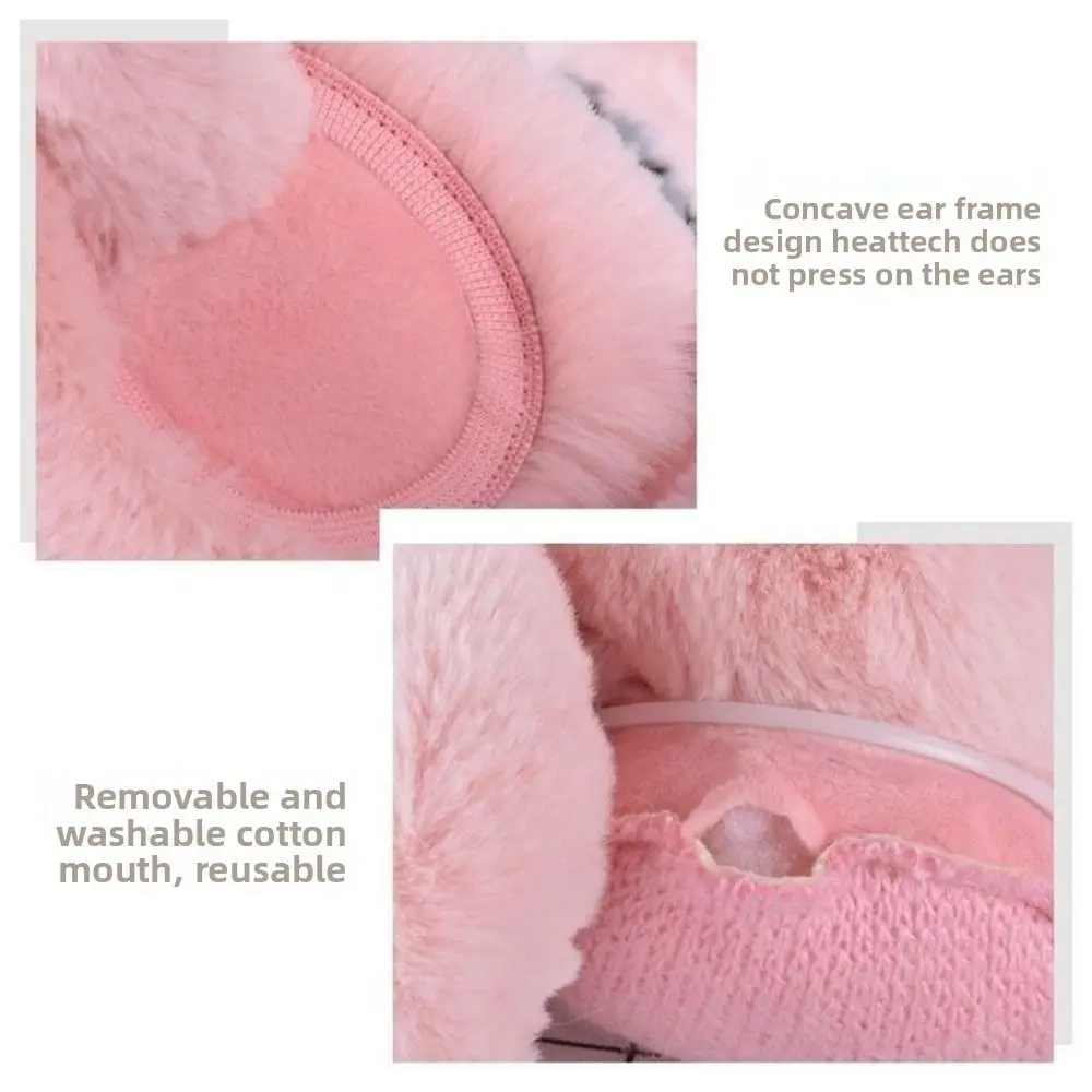 لطيف أرنب تصميم الحيوان الأذن إيرفلاب قبعة سميكة الضفدع الحيوان نمط قبعة قبعة الكرتون نمط الكورية غطاء للأذن #3