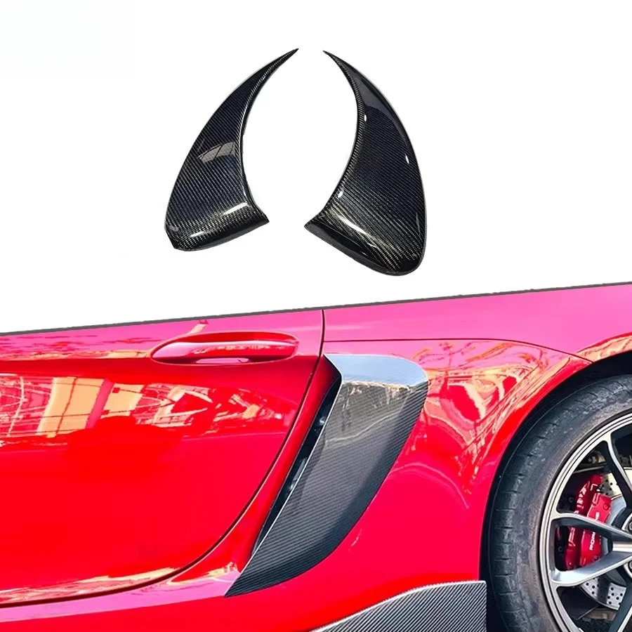 Real Carbon Fiber Fender Side Air Intake Vent Covers Body Kit for Porsche 981 2013-2015 Air Vents Ducts Car Accessories