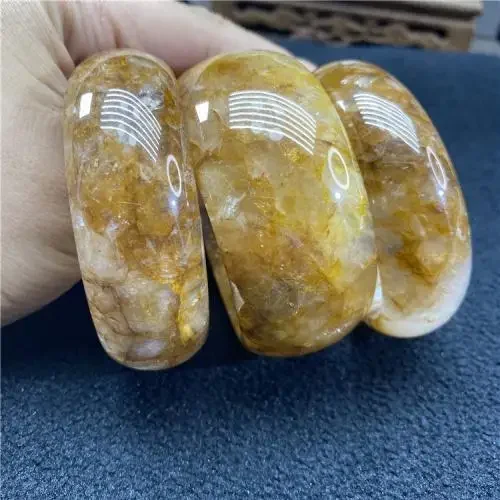 100% Natural crystal bracelet yellow glue Flower Bracelet Handcarving  jade bangle jewelry wide bangles women gift bracelet