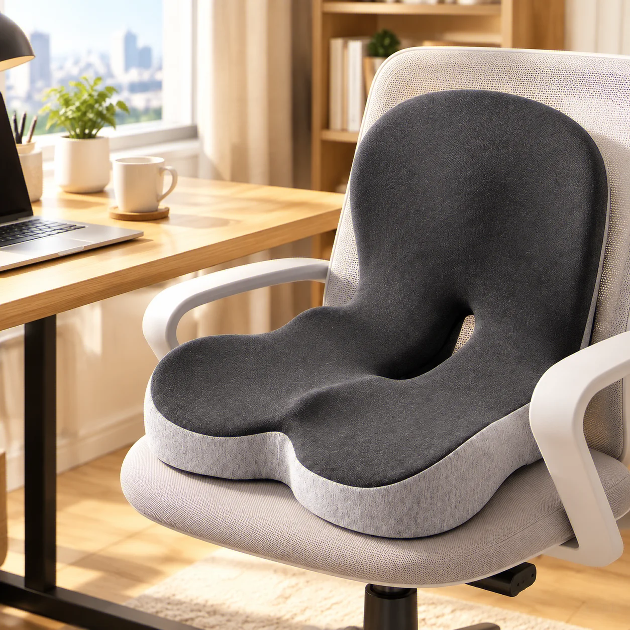 HTMCK Memory Foam Lumbar Support Waist Pillow Car Seat & Office Chair Cushion Car Accessories image 3