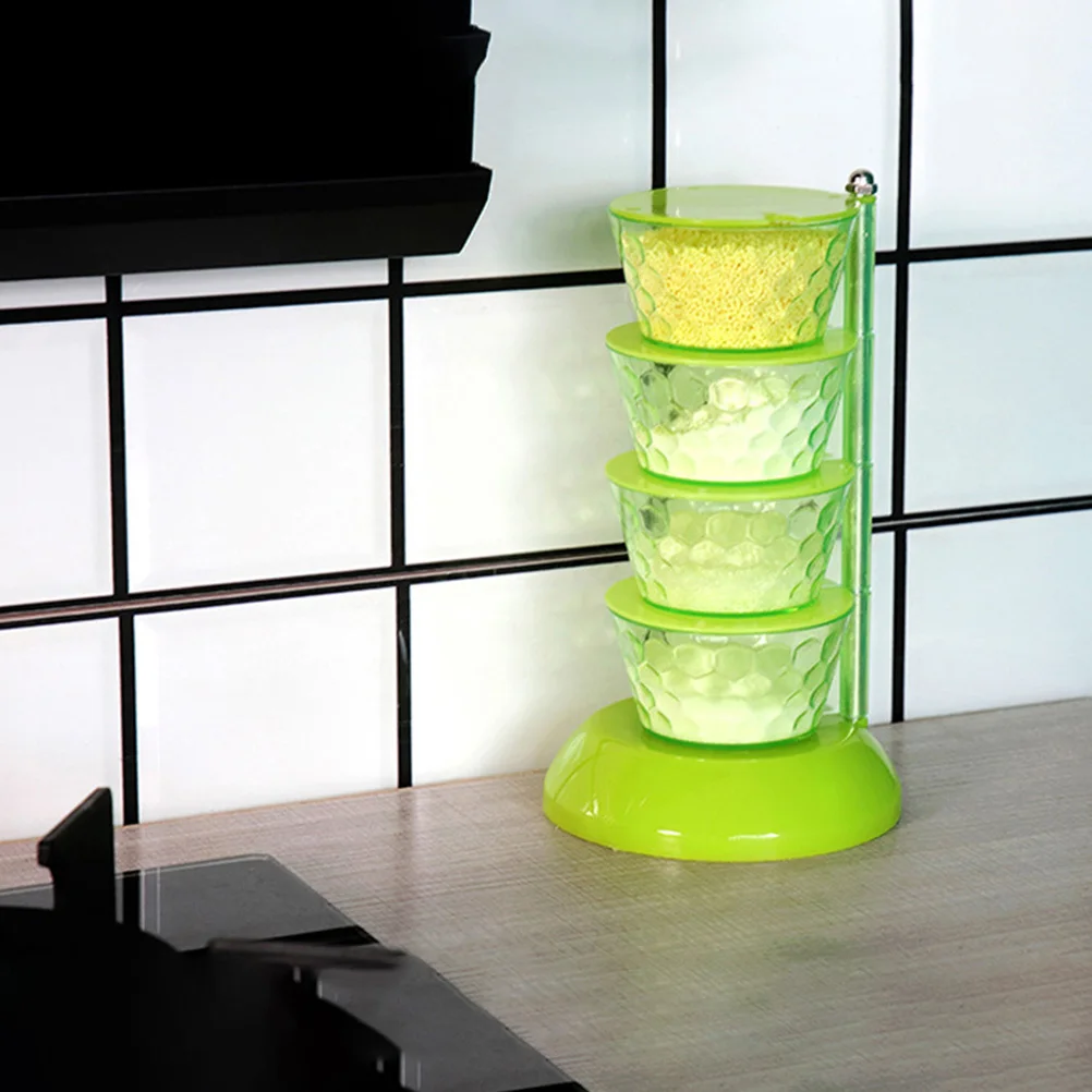 

Spice Organizer Rotating Design Long-Lasting Material Kitchen Seasoning Container Must-Have Accessory Spice Box