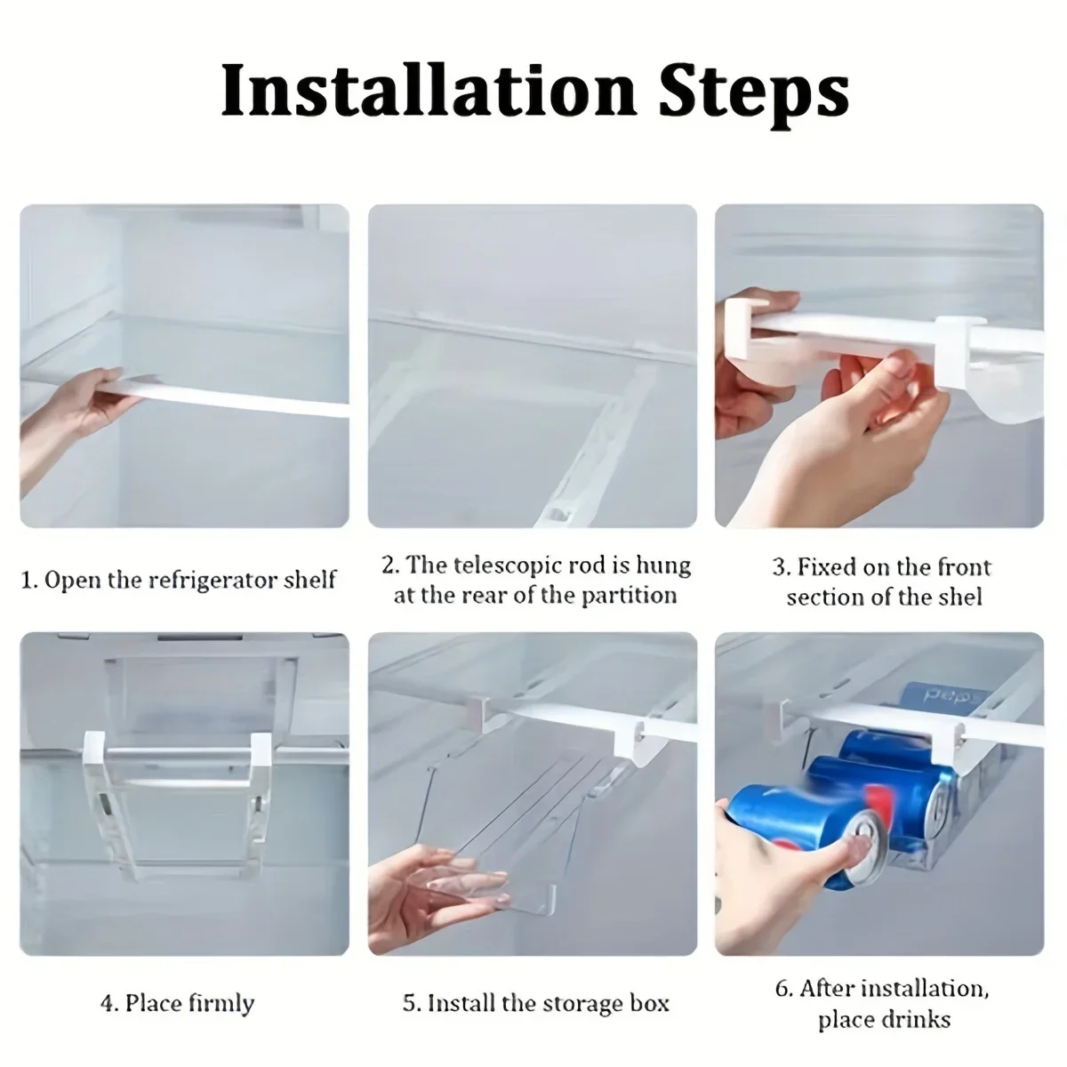 1pc Hanging Beer and Beverage Storage Rack,Rolling Refrigerator Transparent Storage Box,Kitchen Can Organizer