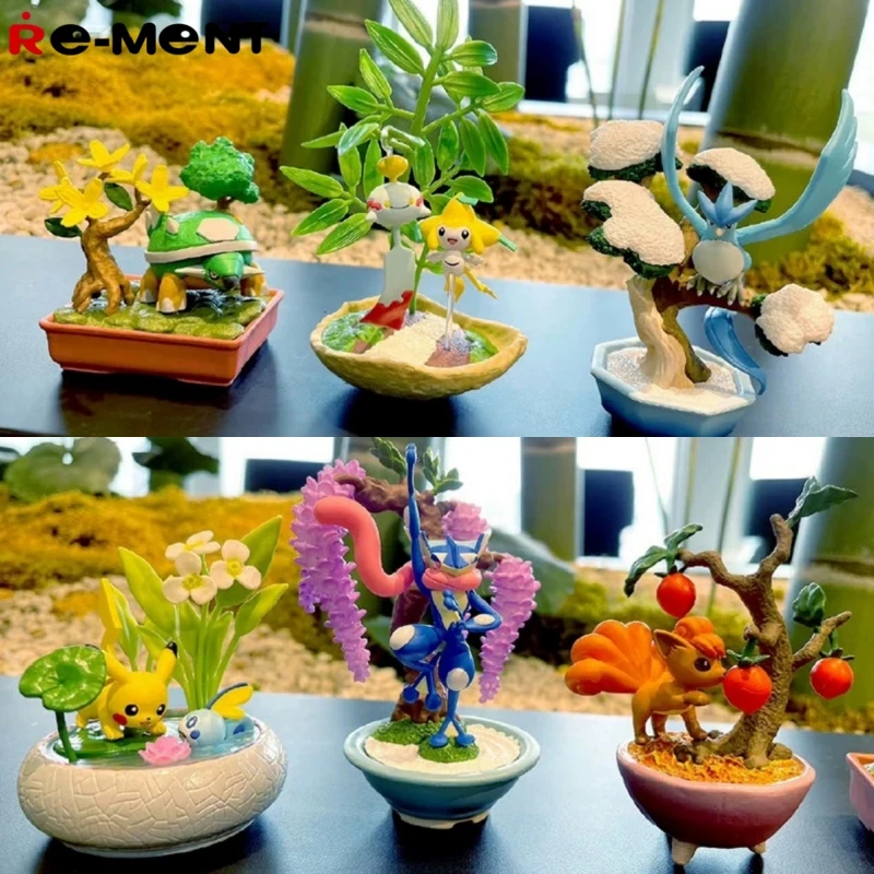 حقيقي إعادة تعيين البوكيمون بوعاء 3 التغييرات الموسمية بيكاتشو + تمايل مشهد مصغر نموذج لعبة عصرية جمع عمل نموذج الهدايا