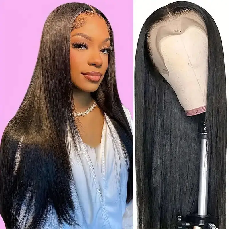 40 Long Inch 13x4 HD Lace Front Wig Brazilian Bone Straight Human Hair Wig For Women 200 Density 13x6 Transparent Lace Frontal Wig image 4