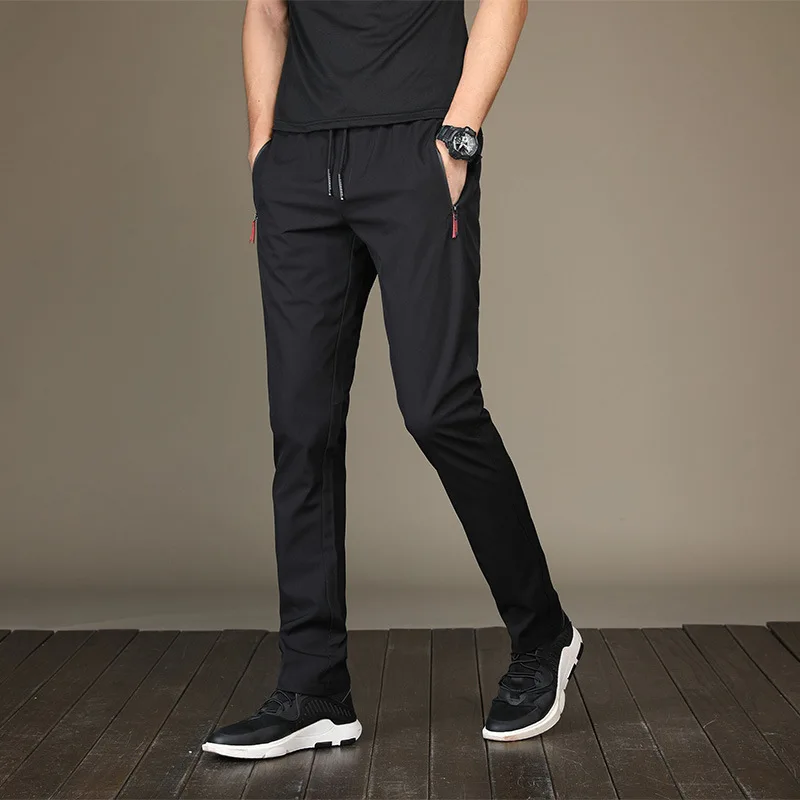 New Quick Drying Sport Pants Men Running Pants With Zipper Pockets Training Joggings Sports Trousers Fitness Casual Sweatpants