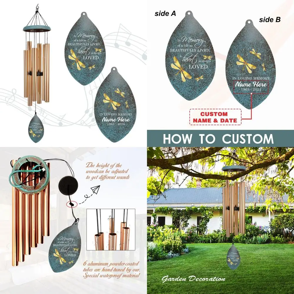 

customized dragonfly wind chimes: a memorial tribute for cherished parents