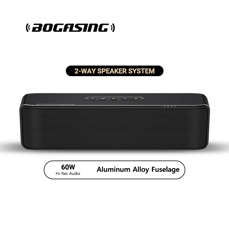 

BOGASING S8 Pro Bluetooth Speaker with Hi-Res 60W Audio Extended Bass and Treble Bluetooth 5.0 HiFi Portable Wireless Speaker