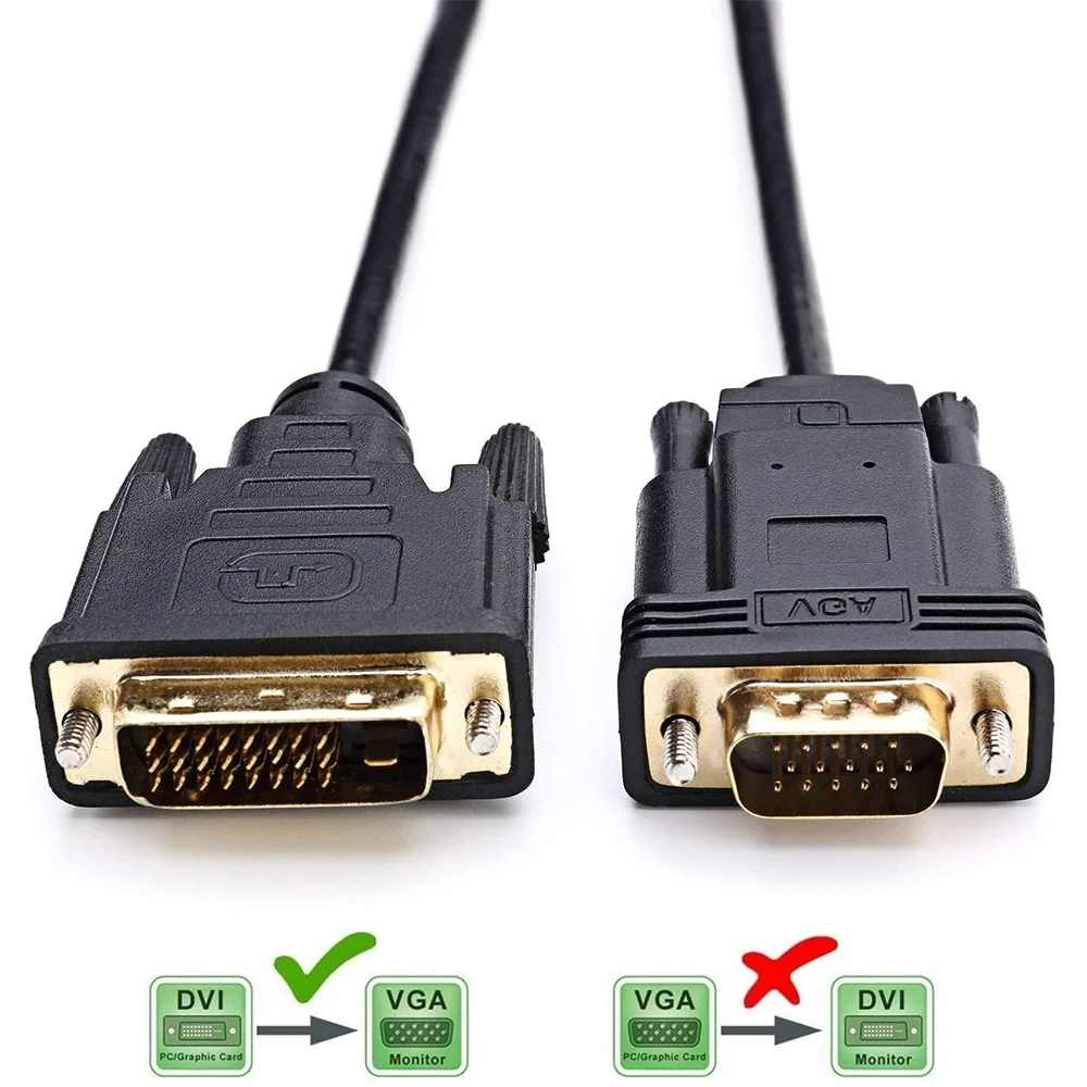

Кабель TA-DVI к VGA, активный DVI D 24+1 к VGA «папа-папа» с чипом-переходником, кабель-переходник для ПК, DVD-монитора HDTV, 6,6 фута