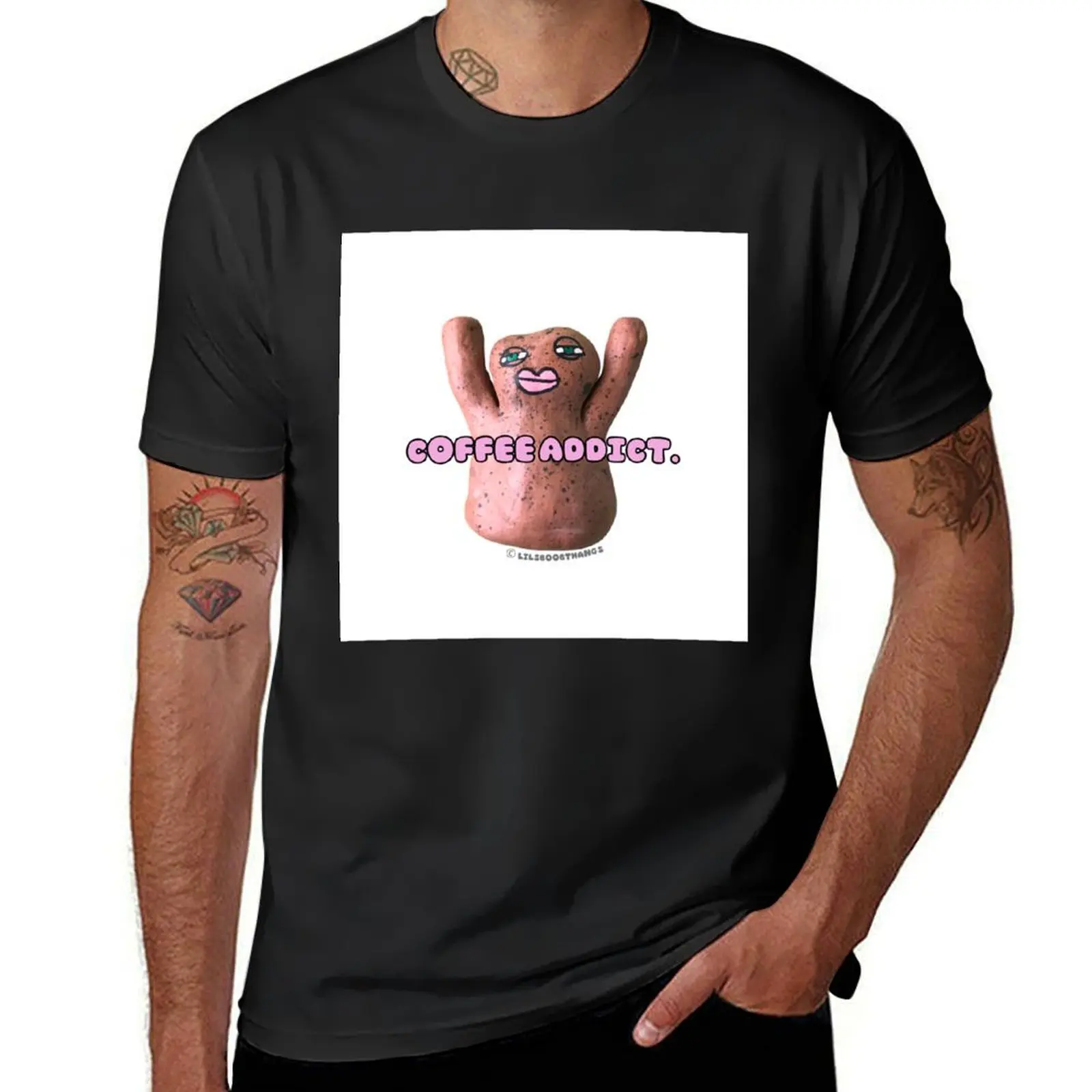 Coffee addict., Mr. Blob, blob, cute blob, v12 @lilsboobthangs ? T-Shirt plus sizes heavyweights Men's cotton t-shirt