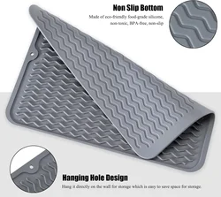 Silicone Dish Drying Mat Heat Resistant Trivet Drip Tray Large Cup Coasters Nonslip Pot Holder Counter top Kitchen Accessories