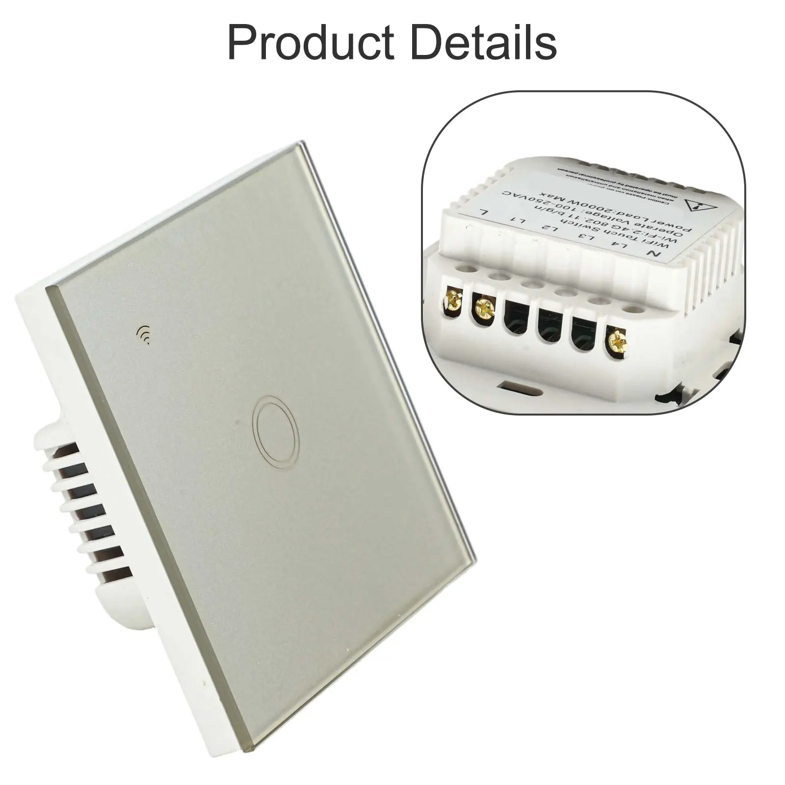 WiFi for Touch Panel Controller 1 Gang Smart Light Switch Offering Convenient Remotely Operated Home Automation Features