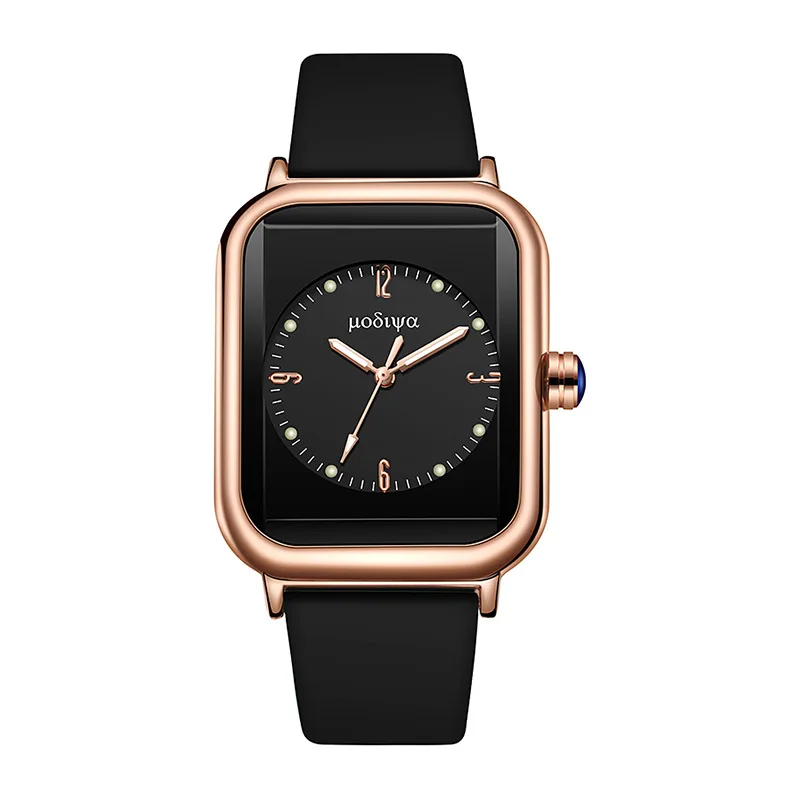 

New Quartz Watch Women's Literary Luminous Internet Celebrity Fashion Silicone Small Square Women's Watch