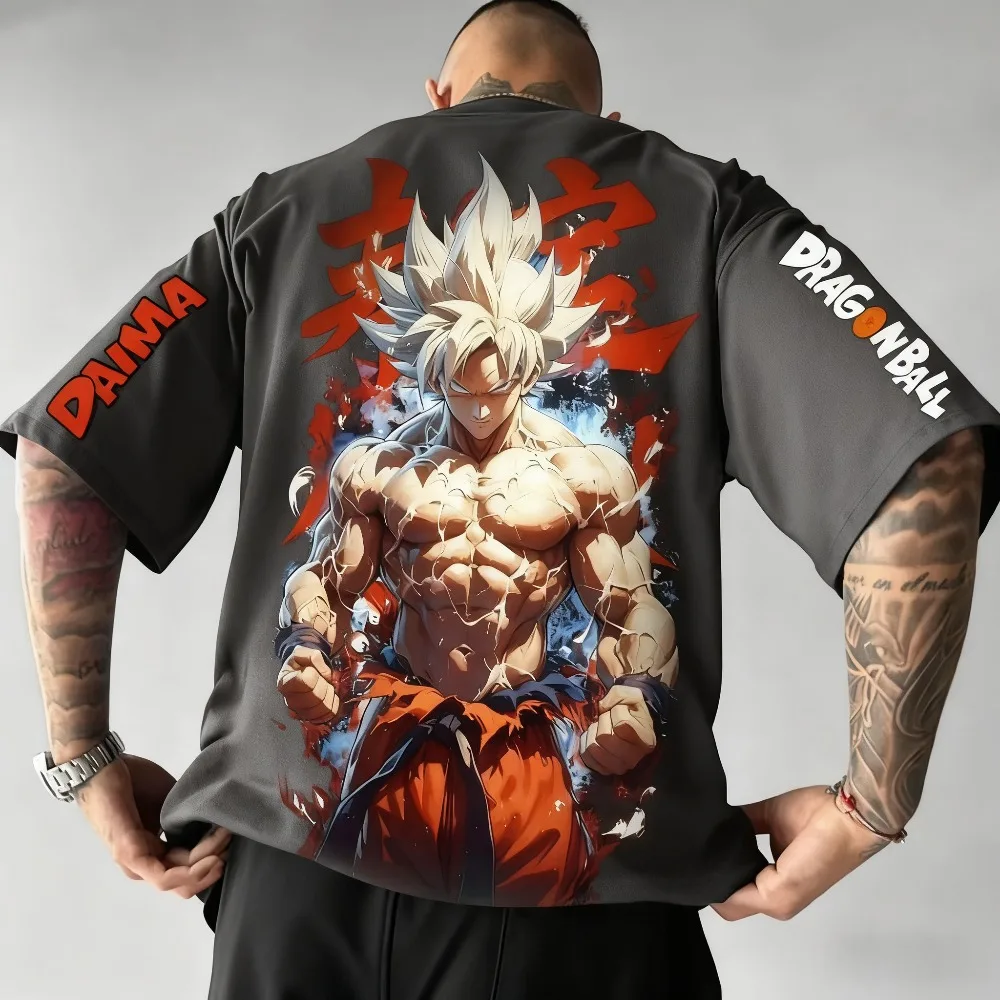 ドラゴンボールアニメ新超サイヤ人Tシャツ2025夏新作メンズ＆レディースストリートルーズカジュアルプラスサイズ親子服
