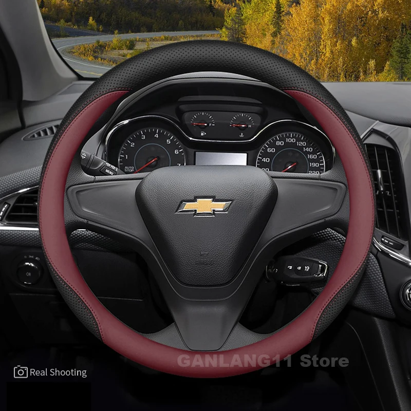 

Leather Car Steering Wheel Cover For Chevrolet Trailblazer 2025 Non-slip Auto Steering Wheel Chevrolet Trailblazer Accessories