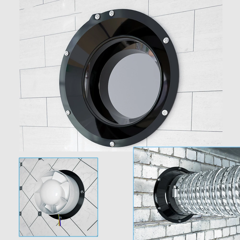 ABS Flange Duct Fan Mangueira Conector, Adaptador de Ventilação de Ar para Exaustor, 75-300mm