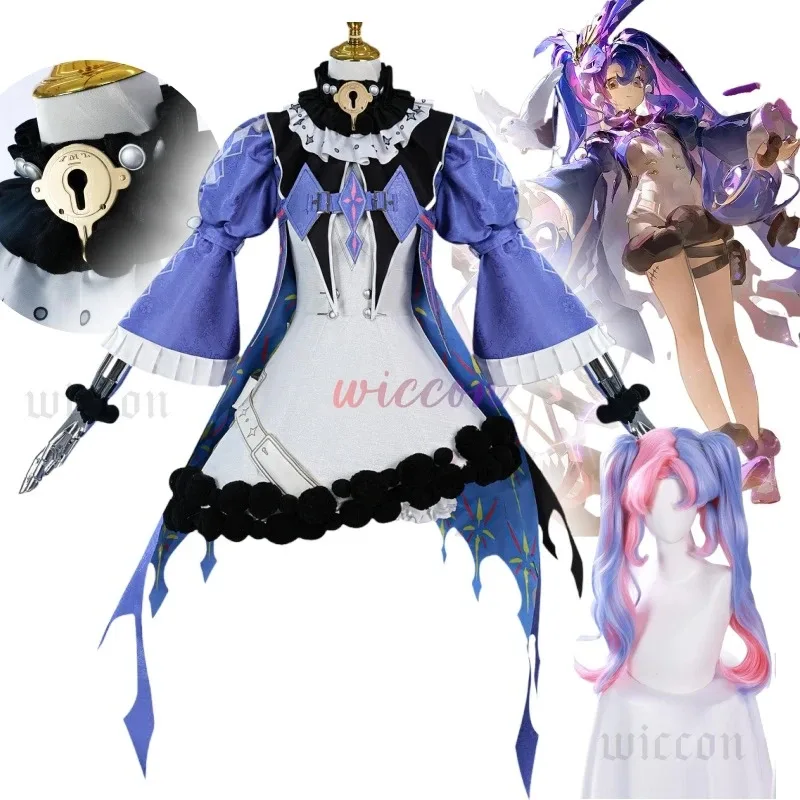 

NewGame Wuthering Waves Косплей Костюм РоЦИЯ Двуххвостовой парик Женщины Девушка Хэллоуин Сценическая роль1;s'6,y;9'b,5;