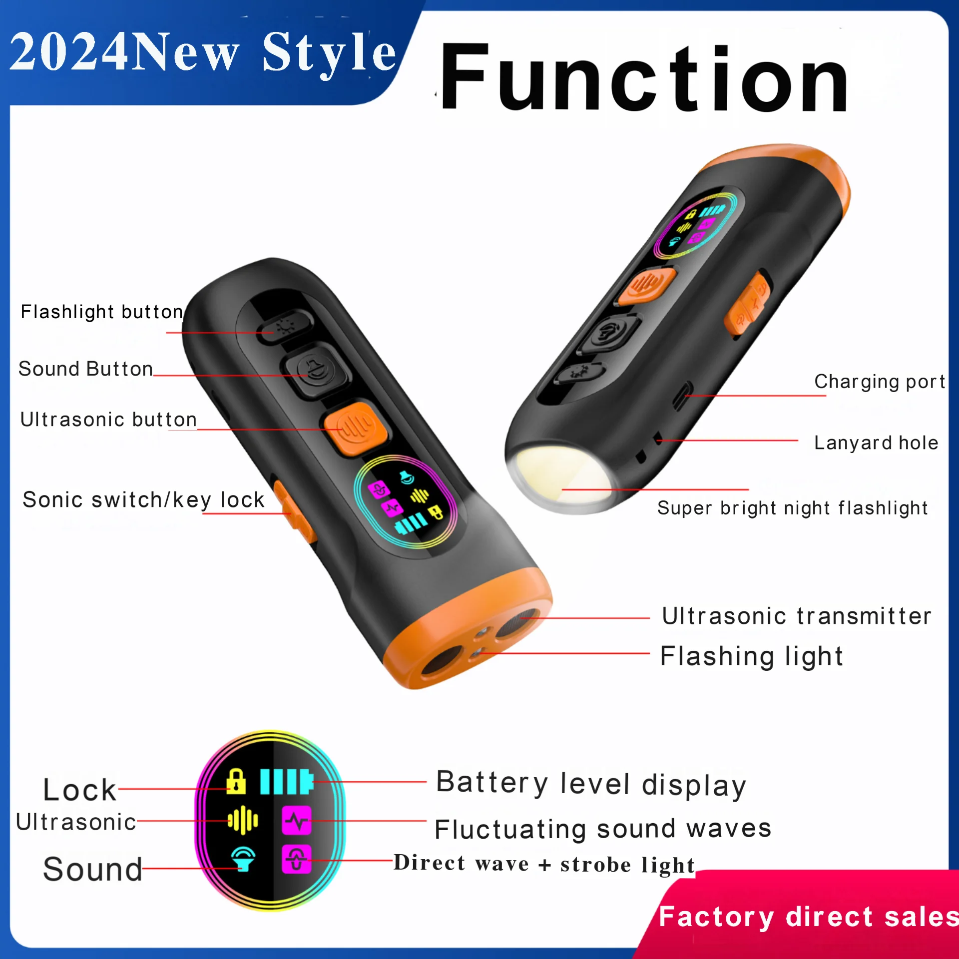Rechargeable Dog Bark Deterrent Devices Training Tool Ultrasonic Anti Bark Device for Dogs Ultrasonic Dog Repeller