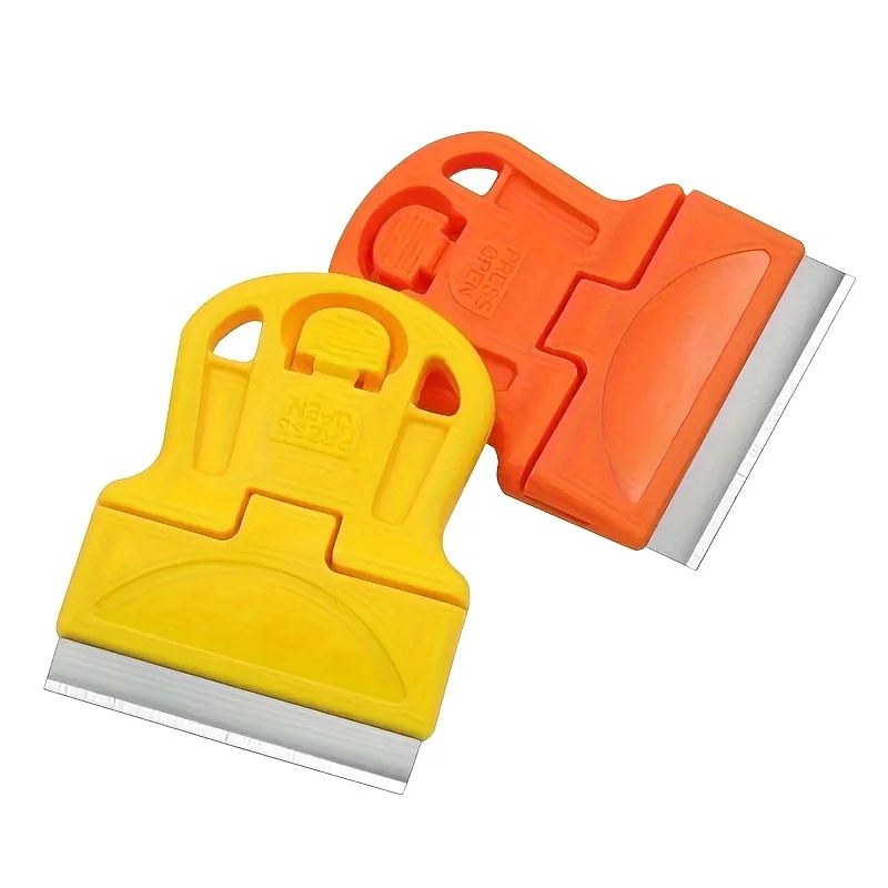 

2PCS Mini Razor Scraper, Sticker Glue Remover Tool for Glass CarWindow,RemovePaintDecalResidue, Multi Purpose Home Auto Cleaning
