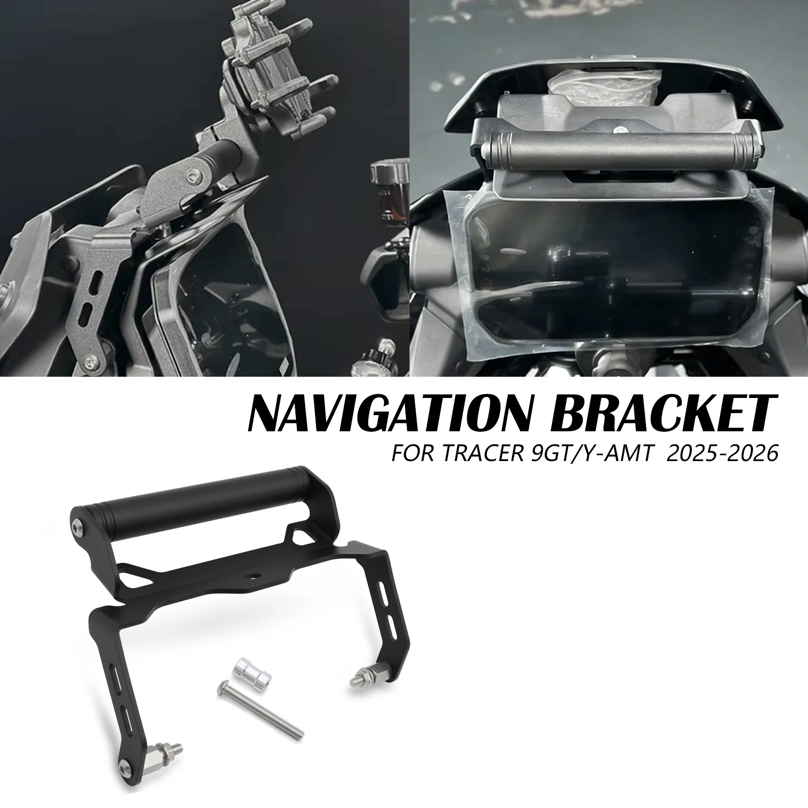 

For YAMAHA 9 GT+ GT Y-AMT 2025 Tracer 9GT+ 9GT 2026 Motorcycle Windshield GPS Navigation Bracket Mobile Phone Holder Stand