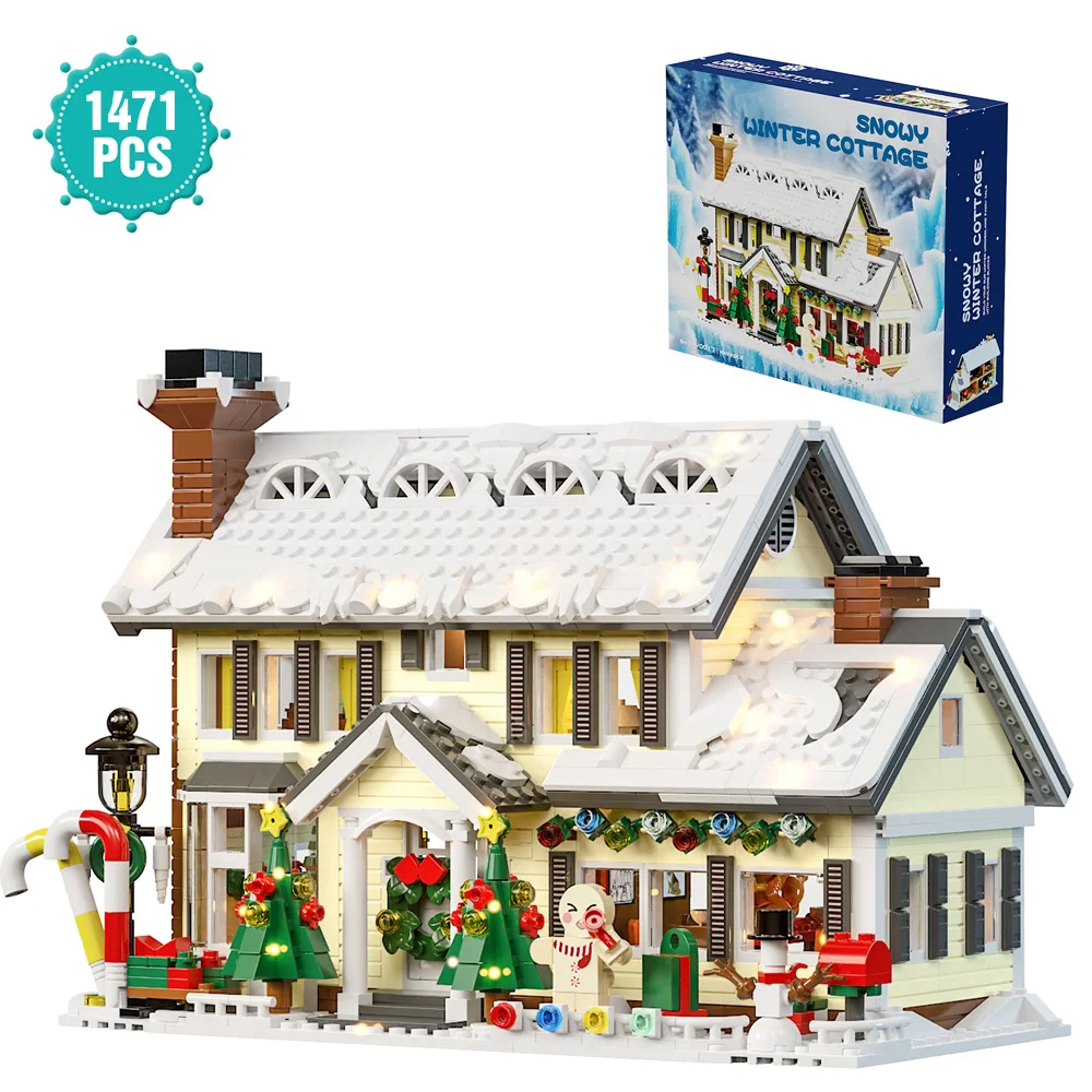 HOT! Christmas Holiday House Building Set Christmas House Compatible with Legoed Gifts for Boys, Girls, Family, and Friends