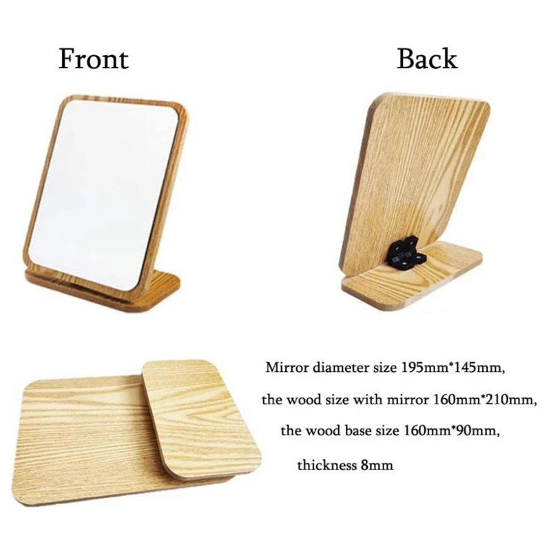 【NOW SAVE】Vanity Mirror Wooden Rustic Surface Countertop Desktop Stand Travel Mirror Foldable Dressing Table Bedroom Adjustable