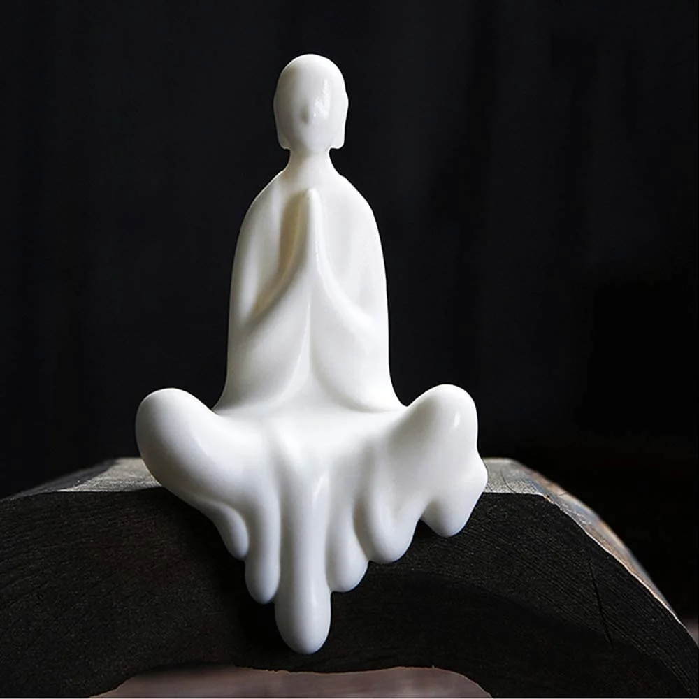 

4.3" Praying Hands Buddha Statue Meditating Monk Figurine Peaceful Little Statue