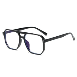 Montura de gafas de ordenador transparente para hombre y mujer, lentes cuadradas con bloqueo de luz azul, óptica