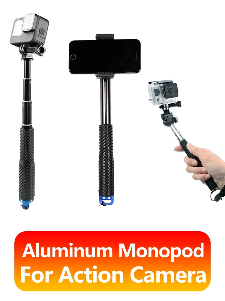 Perche à Selfie monopode en alliage d'aluminium, pour GoPro Hero 13 12 11 10 9 8 7 Insta360 SJCAM AKASO DJI OSMO, caméra d'action