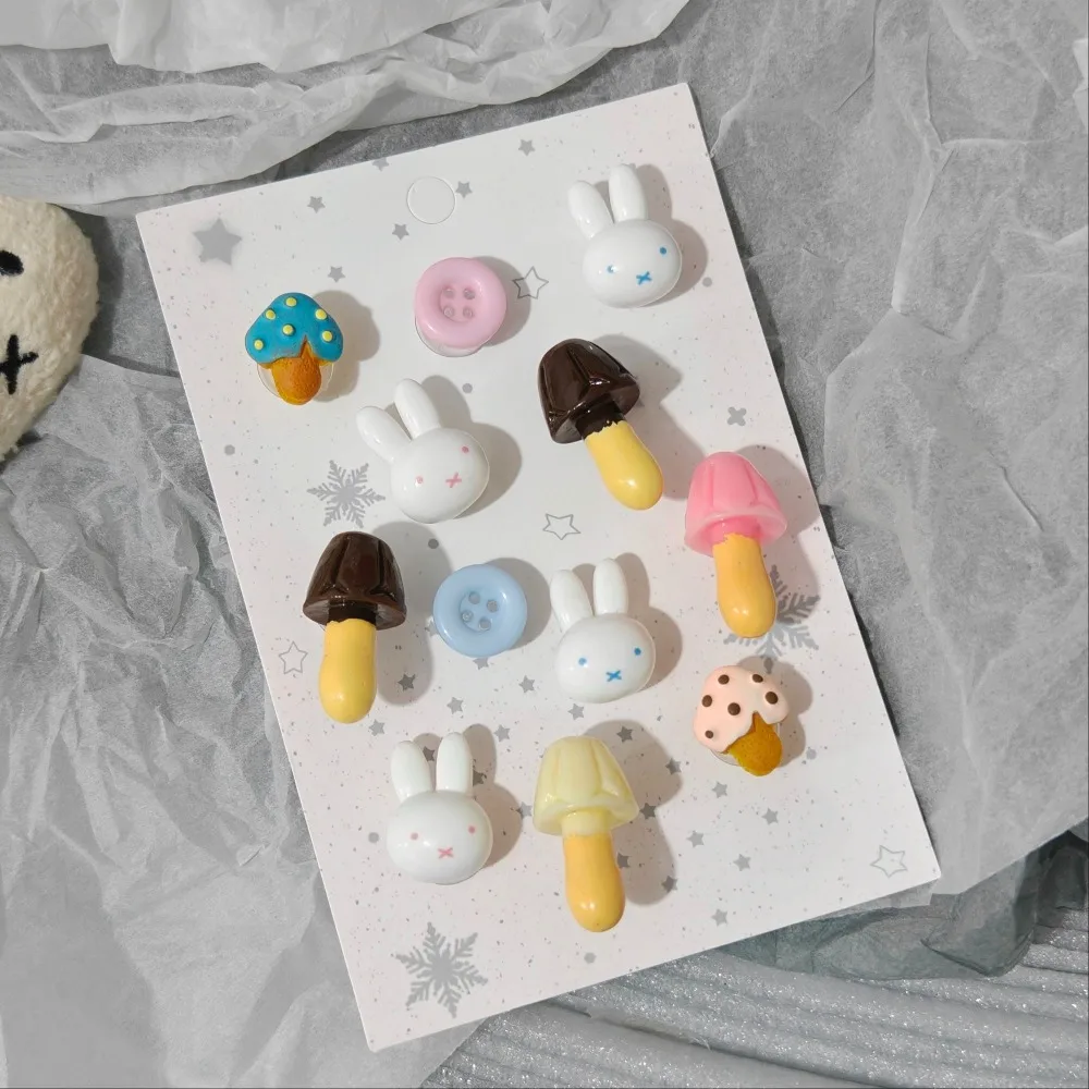 

6Pcs Cute Miffy Rabbit Detachable DIY Accessories Sweet Fashion Ornament Decoration for Girls Casual Hole Shoe Matching Decor