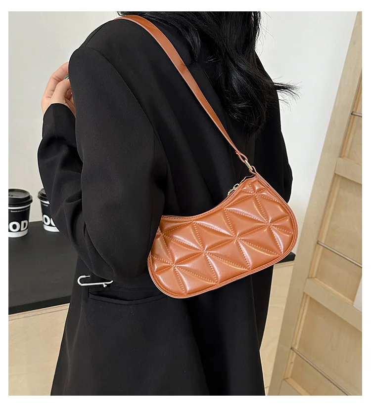 Retro Casual Frauen Totes Schulter Taschen Mini Mode Weibliche Unterarm Einkaufstasche Weibliche Leder Einfarbig Handtasche für Frauen – Detail 1