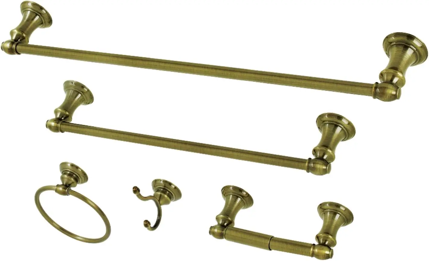 Kingston BAHK2612478AB Bars Bathroom Accessory Set, Antique Brass | Provence collection; 5-Piece 18