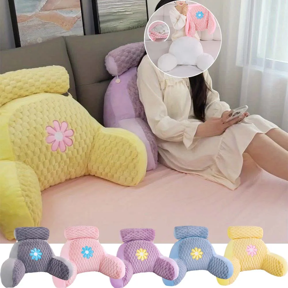 1PC Adjustable Daisy Flower Back Cushion Detachable Reading Pillow Plush Lumbar Pillow for Bed Sofa Office Chair Coussin Canapé