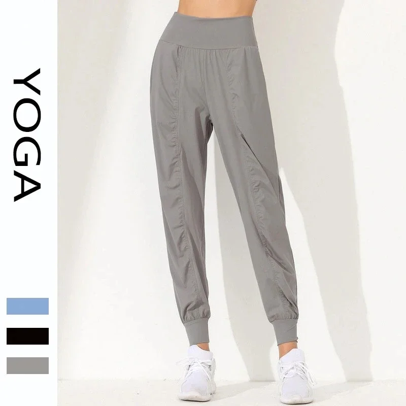 Pantalon de yoga plissé à séchage rapide, décontracté, coupe couvertes, course à pied, capris de fitness, nouveau